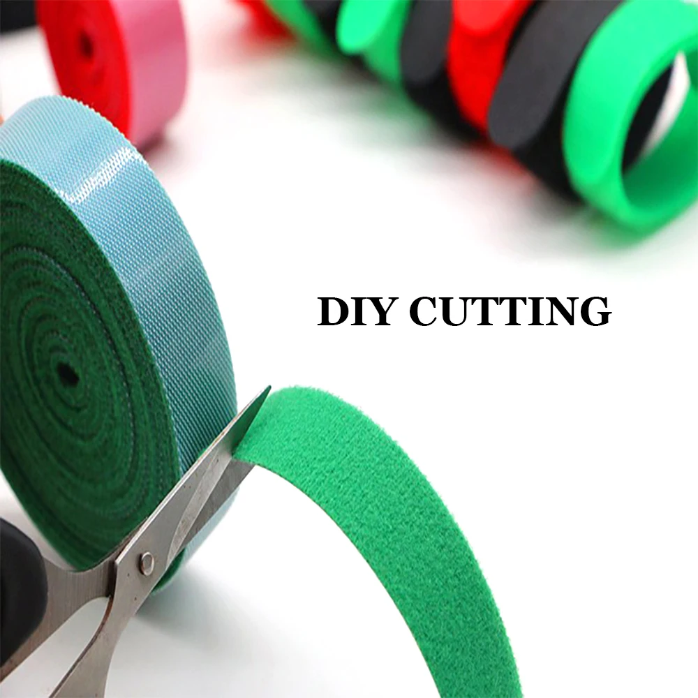 reusable custom back to back nylon hook and loop strap fastener cable ties