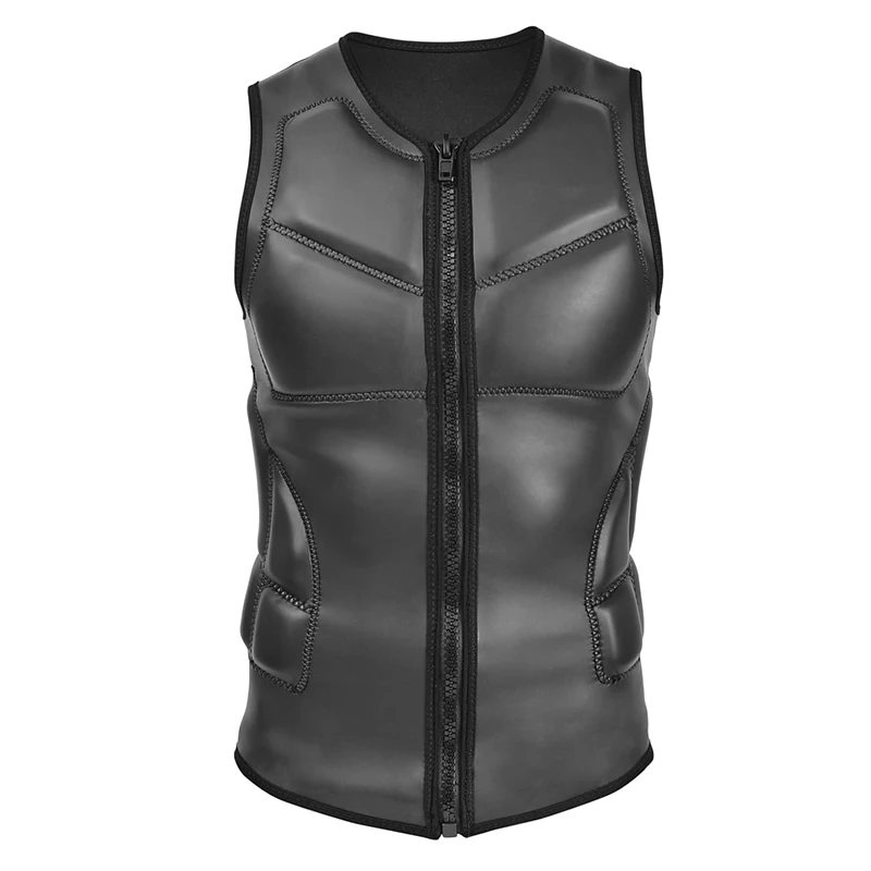 Customized Logo Printed Design Black Buoyancy Adult Swimming Surfing Snorkeling Smooth Skin Life Jacket Impact Vest