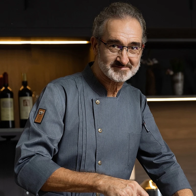 Chef Catering Work Clothes Long-sleeved Spring Autumn Winter Restaurant Uniform Canteen Fast Food Back Kitchen Chef Clothes