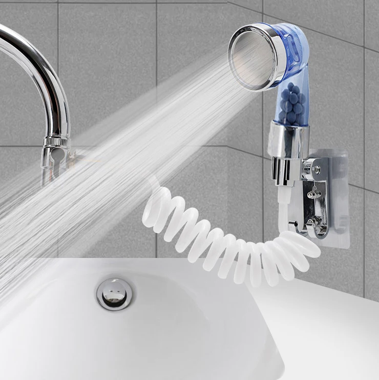 Functions Negative Ionic Mineral Stone Filter Water Saving Shower Head