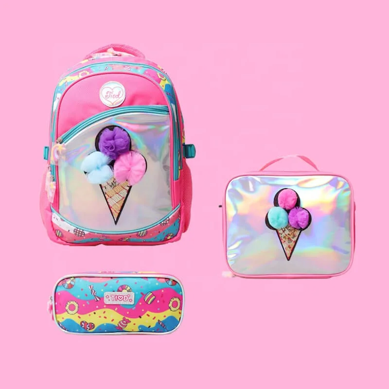 Primary Cartoon Cute Unicorn Teenage Girls Pen Bag Lunch Box School Bags Kids Backpack Sets