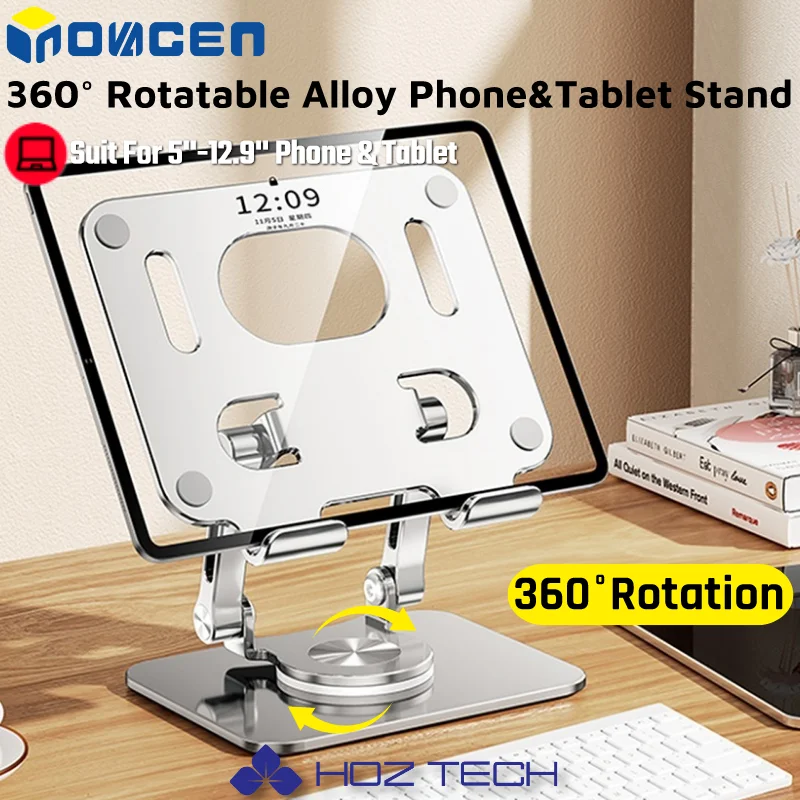 OEM Rotating Tablet Stand Phone Holder from 4.7' to 12.9',Foldable Alloy Table Stand Holder,Height Adjustable Desk Holder