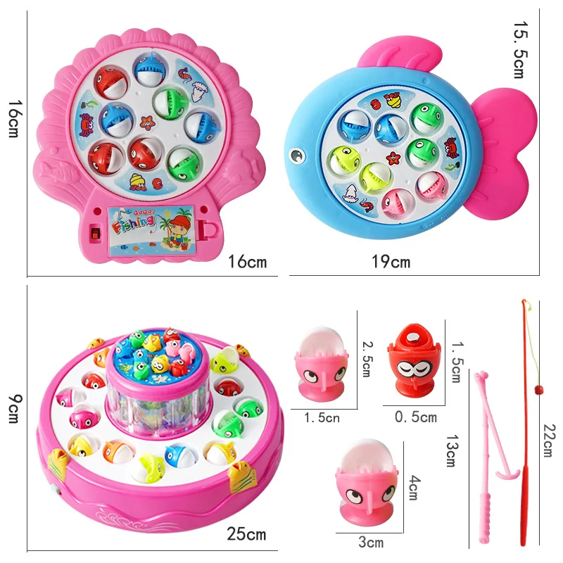 
Customizable Children kitten fishing toys non magnetic fishing rod baby 3-6 years old rotation parent child interaction game 
