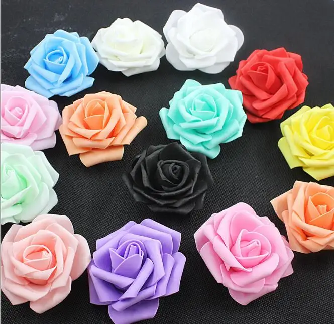 DIY Real Touch 3D Artificial Foam Rose Head Without Stem for Wedding Party Home Decoration
