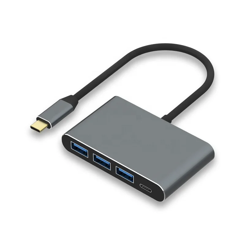 
4-Port USB-C 3.0 Ultra Slim PD Data Transfer Adapter Converter USB C To USB Hub 