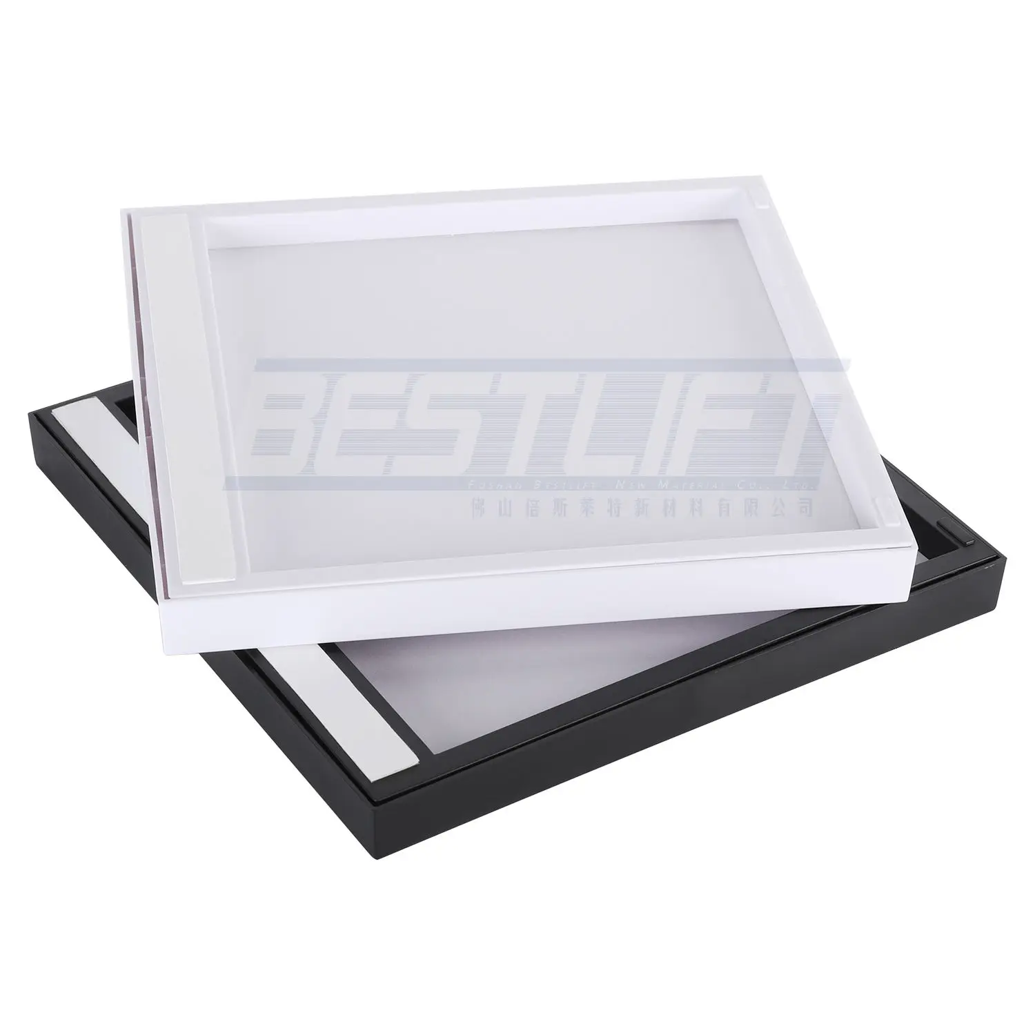 100pcs Pack 20x20cm Reusable Adhesive Frame Multi-Photo Wall Display with with Plexiglass and Passe-partout