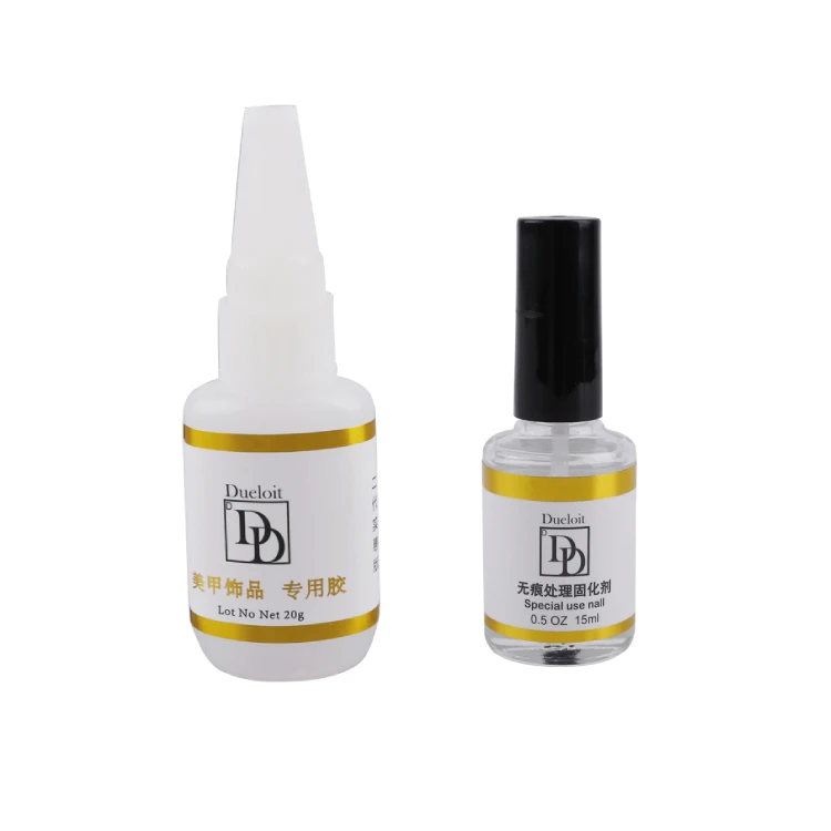 Nail DD glue Nail Jewelry Glue 20g Metal Alloy Diamond nail art glue set with 15ml DD Curing Agent