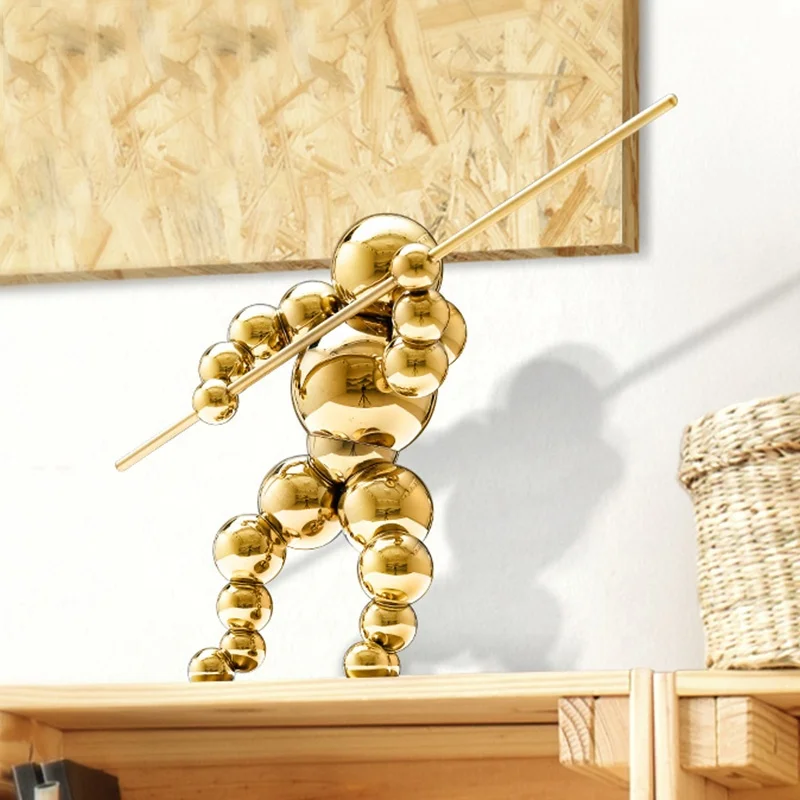 Spherical Human Artwork Sculpture Art Home Hotel Decoration Gift Box High End 304 Stainless Steel Metal Japan Folk Art Sports