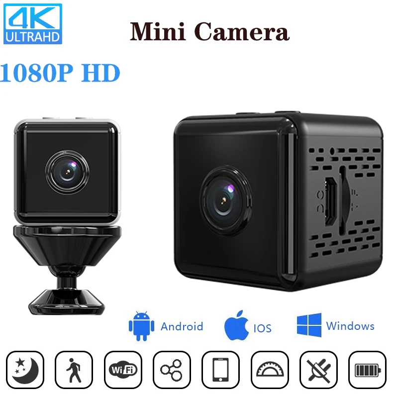 HD 1080P/4K Mini Camera IP WIFI Sensor With 1000mAh Battery Night Motion DVR Micro Webcam Sport DV Video Recorder Small Ca