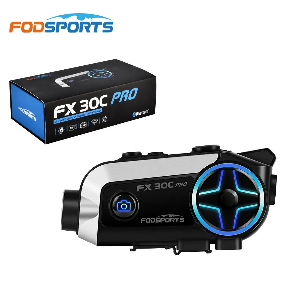 2 Riders FX30C PRO 1000M 1080P Helmet Bluetooth Intercom Motorcycle Bluetooth Headset/Motorcycle helmet camer