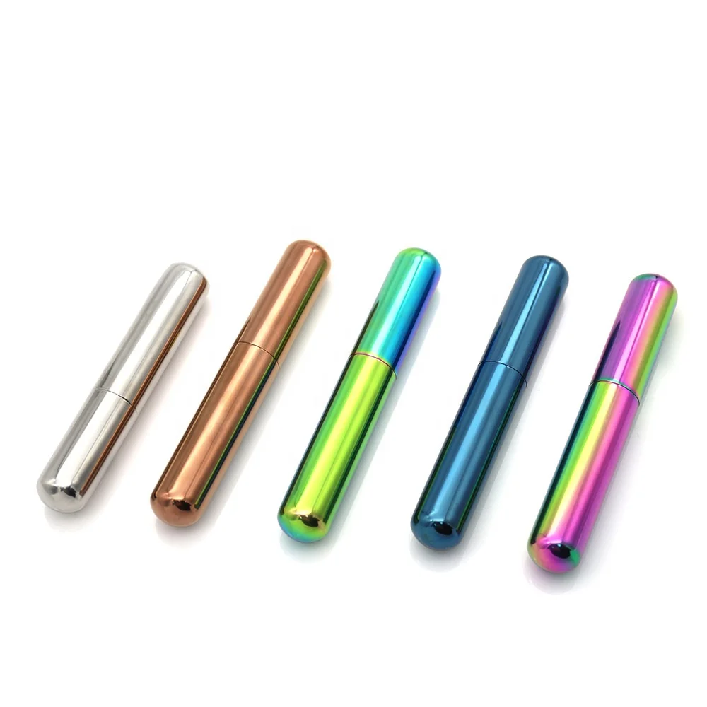 Colorful durable recycle use convenient travel stainless steel cigar storage tube
