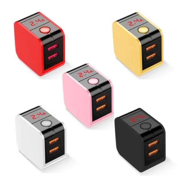 Быстрая зарядка 5 в 2,4 А двойной USB 2 порта отображение напряжения мобильного телефона настенное зарядное устройство адаптер для США