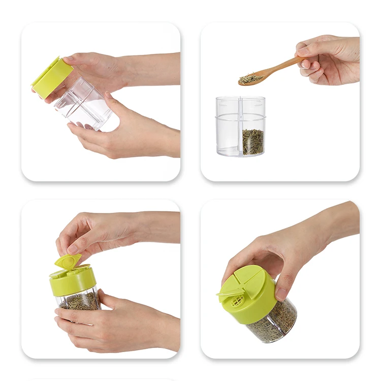 Plastic Spice and  Pepper Shakers 4 Packs Empty Spice Jars Seasoning Plastic Bottle Salt Sugar Shaker Bottle Spice Shaker