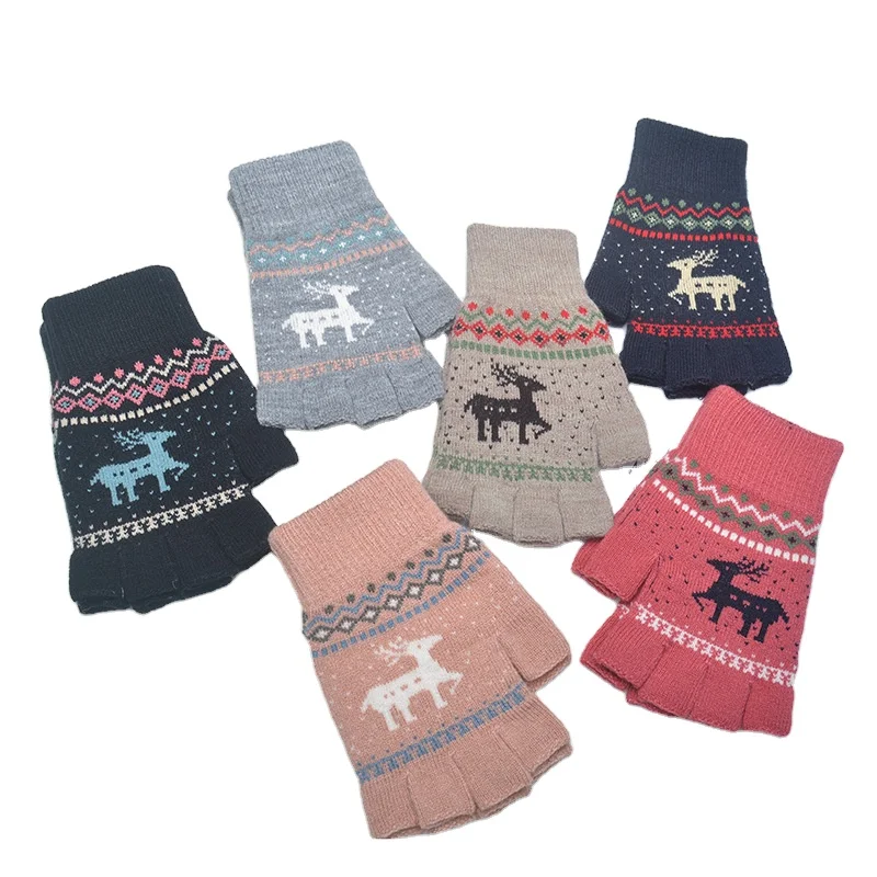 Hot Sale Daily Winter Touch Screen Warm Knitted Mitten Without Fingers