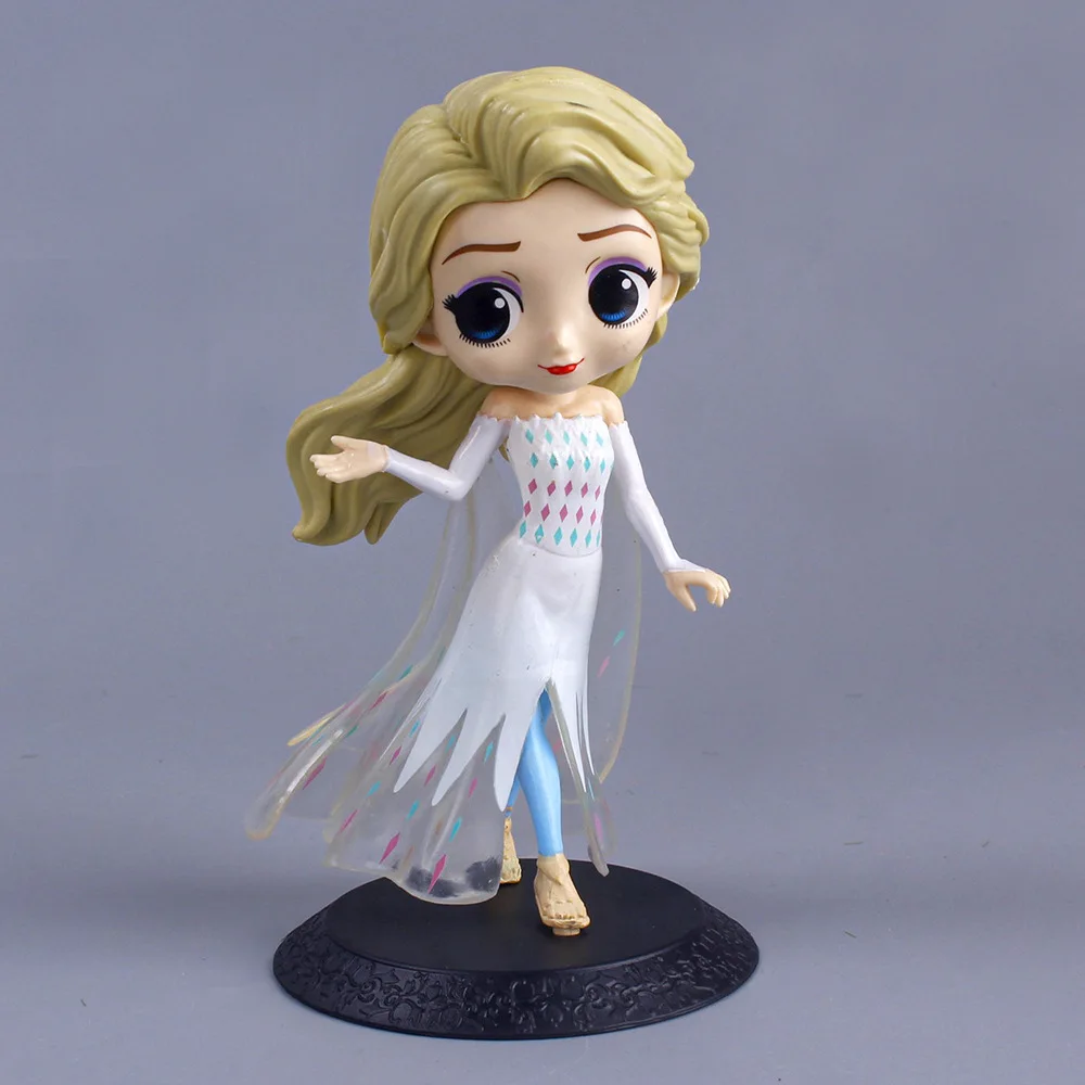 Q posket Princess action figure Gen.4 Elsa Anna doll Anime cartoon PVC figure toy for kids gift cake topper ornament