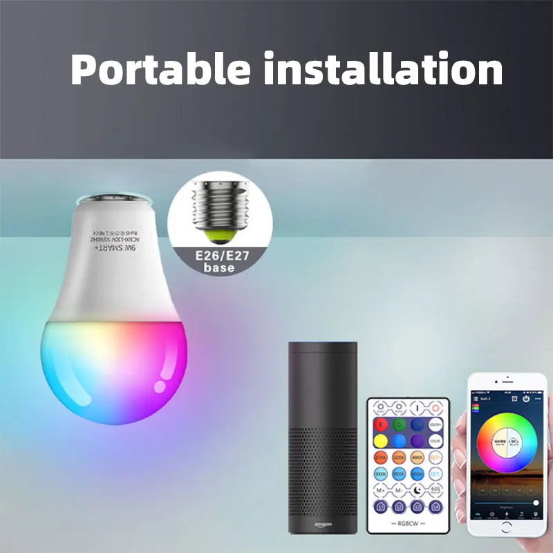 E27 E26 9w Smart Led Zigbee Rgbww Tuya Smart Bulb Bombillo Parlante Smart Home Automation Wifi Talking Bulb