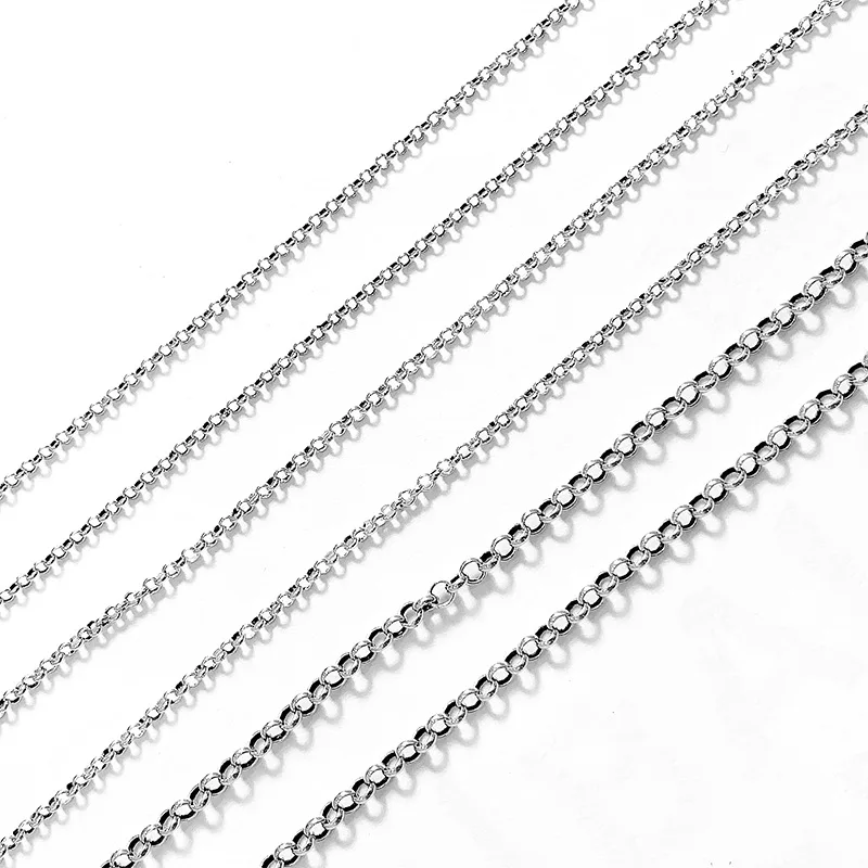 sterling silver chain for jewelry making  2mm 18-32 inch single pearl chain necklace  for woman