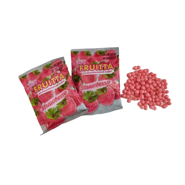 Hot selling Thailand chewy gummy candy strawberry fruit flavor mini chewy candy