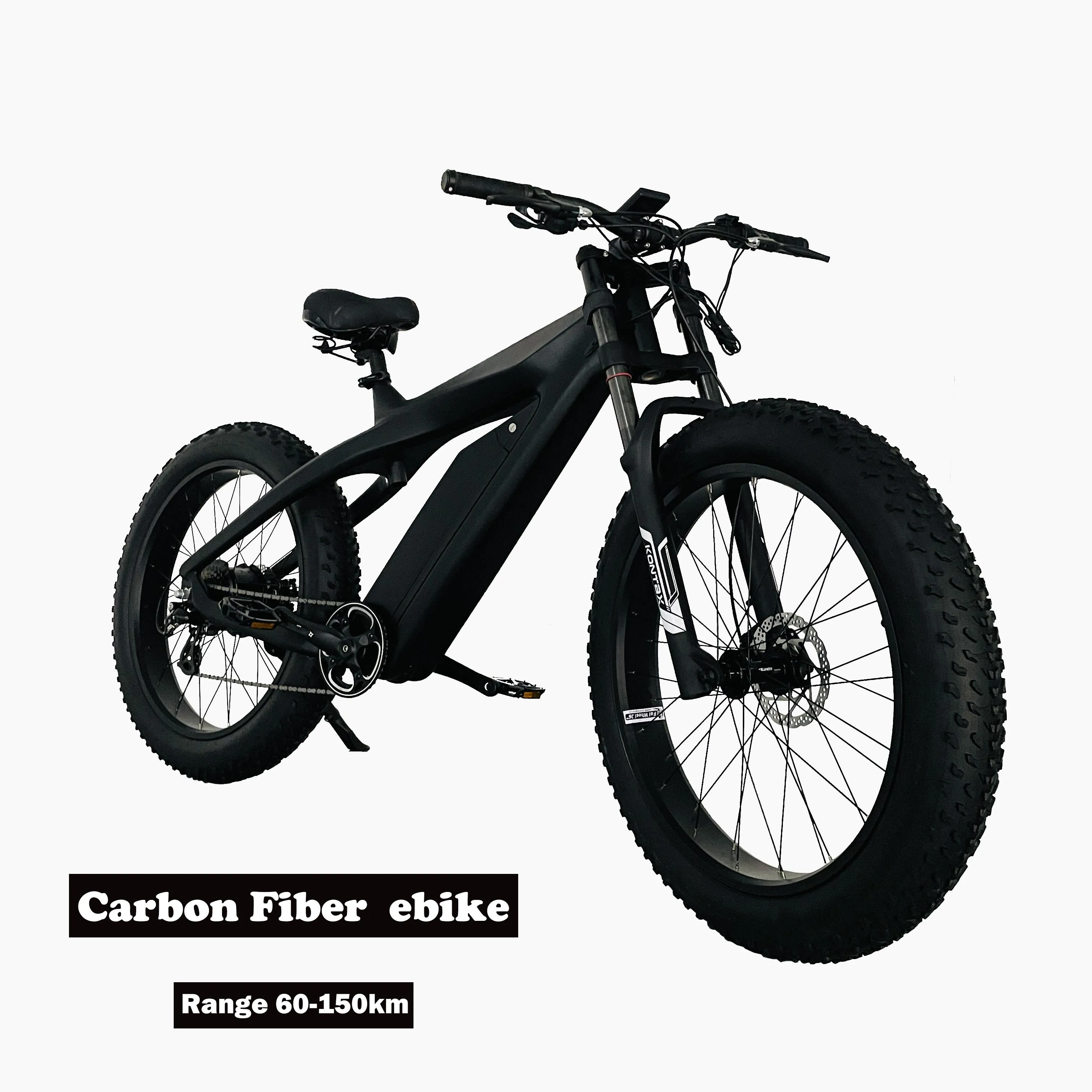 KONTAX 26 Inch BAFANG Motor 750w Full Black Patent Design Snow Beach Electric Mountain Bike Fat Tire Ebike