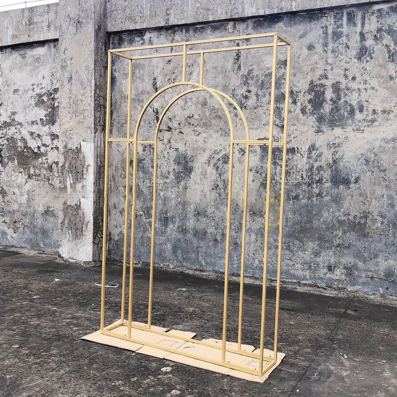 Decorative Frame Stainless Steel Back Drop Golden Stainless Steel Arch Wedding Background