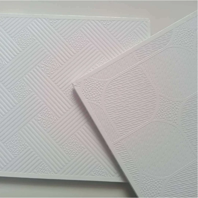 OEM Brand 60x60 Designs PVC Laminated Vinyl Coated Gypsum Ceiling Tile