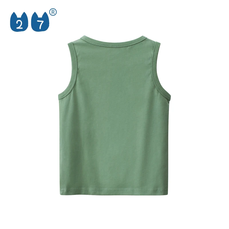 Wholesale 100% Cotton Cartoon Sleeveless T Shirt Boys Tank Tops For Children