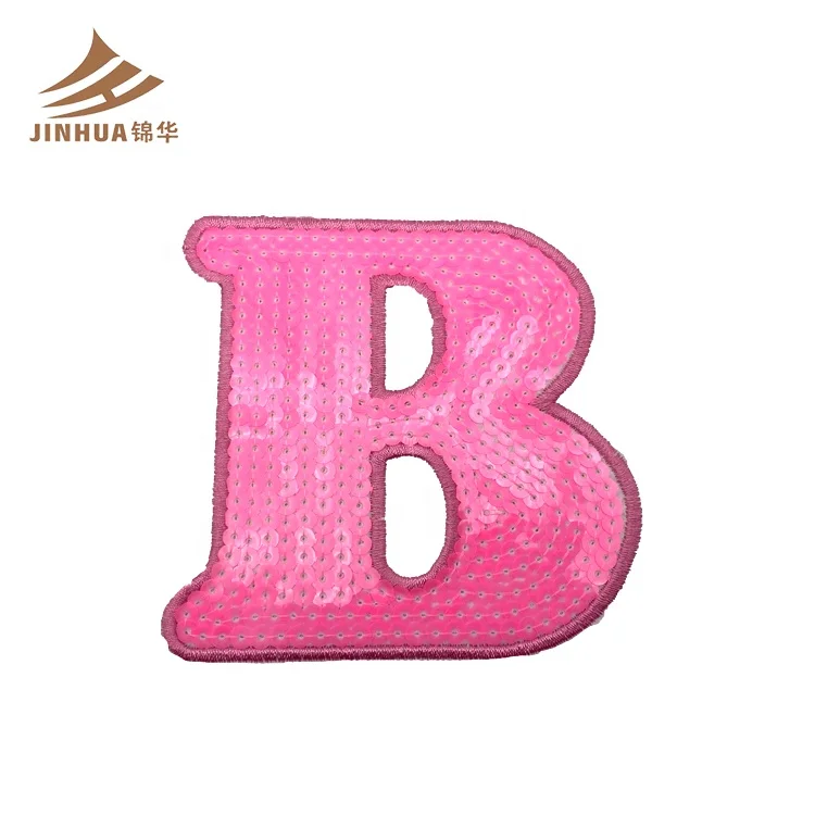 
custom embroidery letters iron on mini patch badges embroidered patches Shiny Sequin Custom 