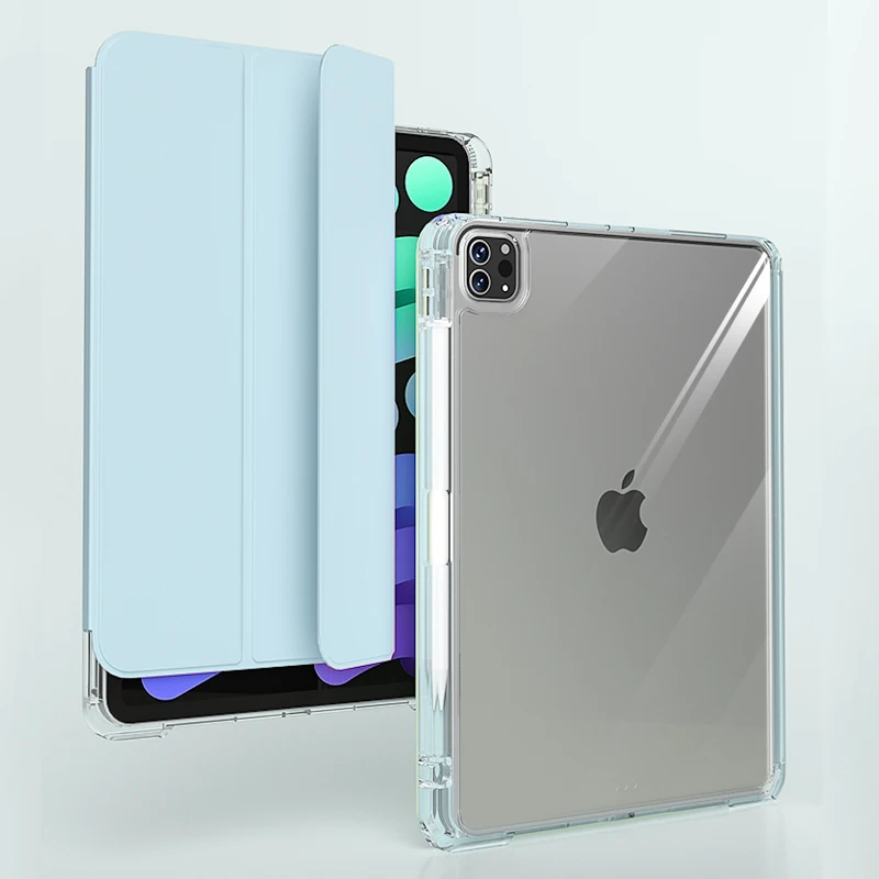 Acrylic Tablet Cases PU Leather Smart Clear PC Shell leather ipad cases Tablet Cover for iPad Pro 11 2023 Case