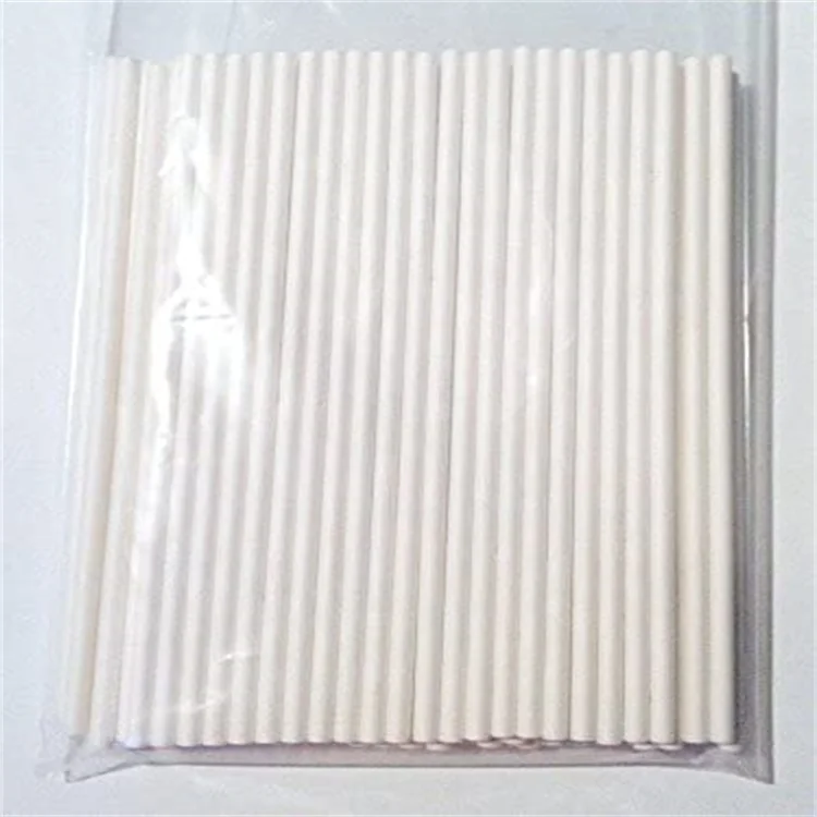 2023 Factory Price Plastic White One Notch For Pop Cake Eco-friendly Cheese Candy Stick Paper Stick Rock Candy Lollipop Sticks