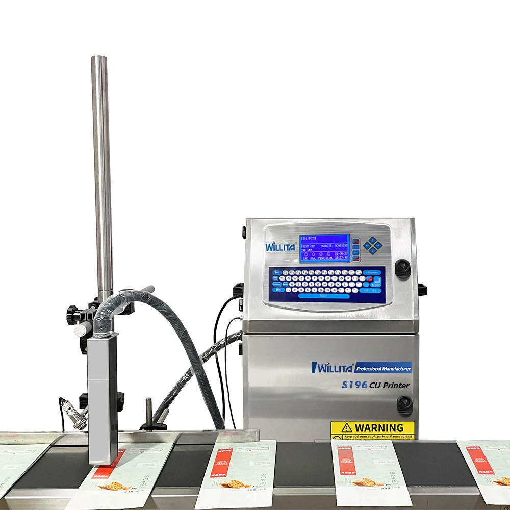 Factory Sale Food & Beverage Industries Online Continous CIJ  Inkjet Printing Machine