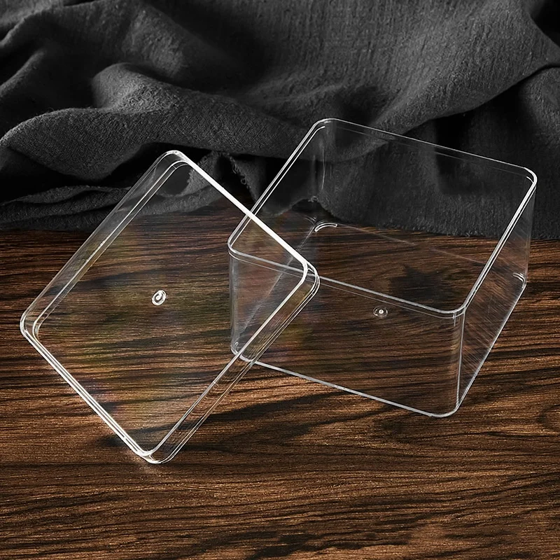 Transparent Recycled food packaging boxes PS Plastic box for cookie cake snacks