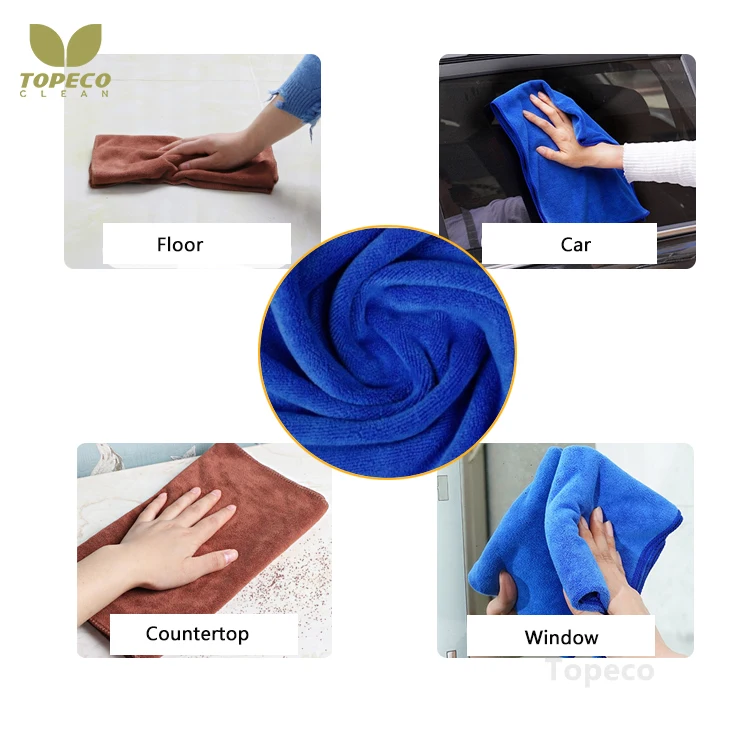 Topeco Microfiber Towels Multi Colors Multi Sizes For Cleansing Microfiber Towel 40x40 300gsm