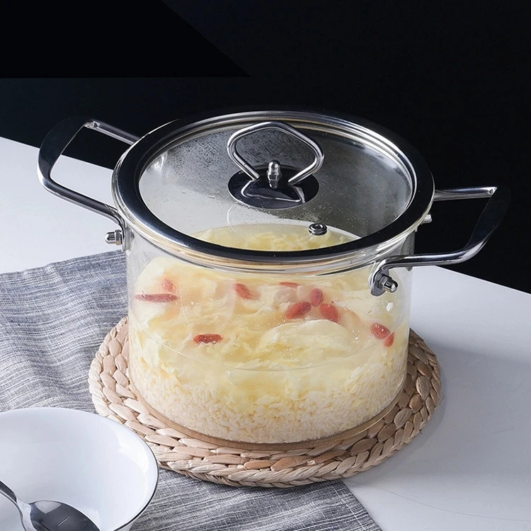 Стеклянный горшок с ручкой из нержавеющей стали 2 5/3 5/4 5