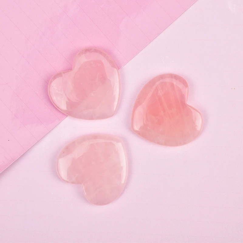 OEM / ODM Face Slimming Crystal Rose quartz Stone Body Scraping Massage Tool Board Roller Pink Heart-shape  Jade Gua sha