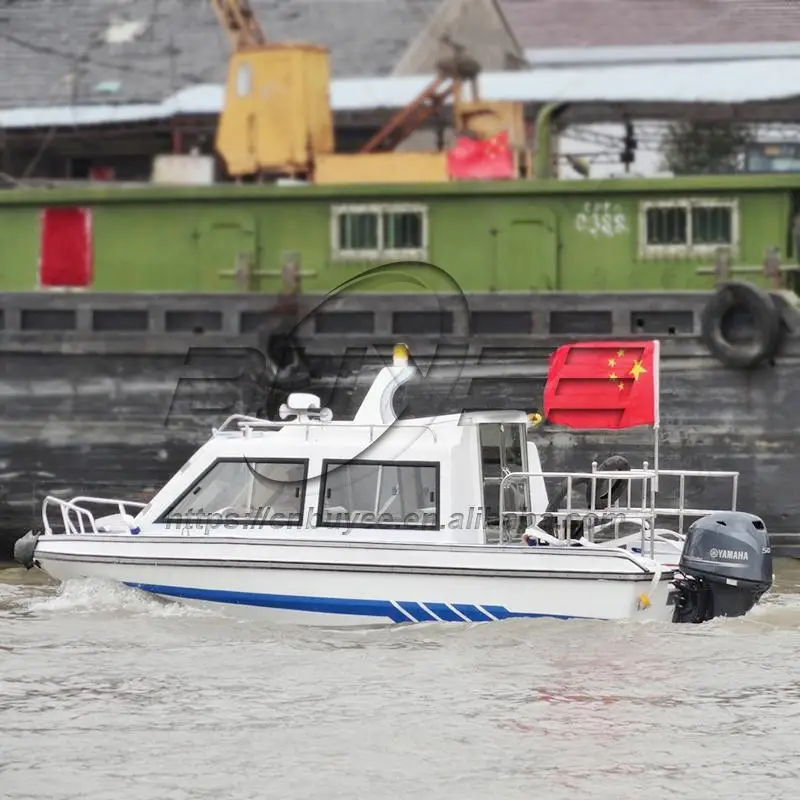 New Fiberglass Cabin Boat With Center Console Bass Boat 6 Passenger River Fishing Boats