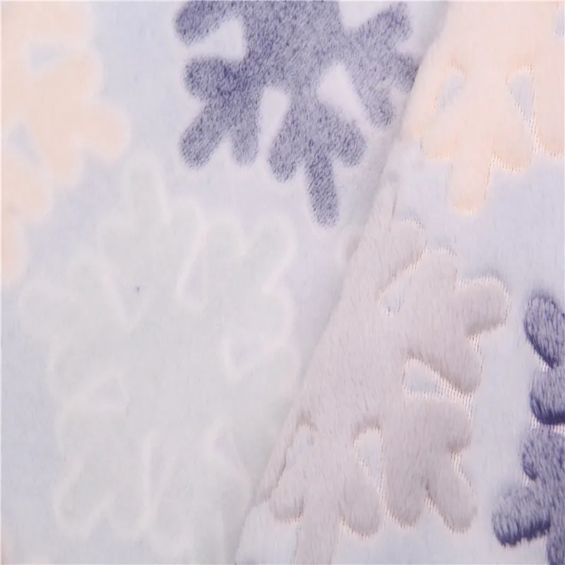two side 3d cut flowers snowflake printed flannel fleece fabric for pajamas