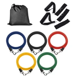 Resistance Tubes With Heavy Duty Protective Nylon Sleeves Anti-Snap 11 Pieces Set Waist Resistance Bands