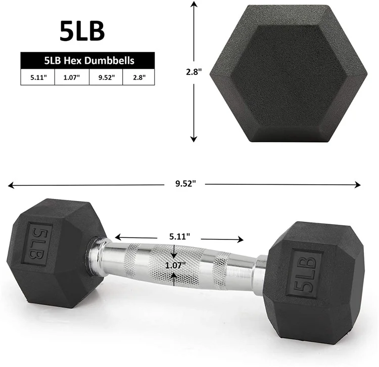 Aonfit Gym Used Factory Supplied Cheap Hex Rubber Dumbbell