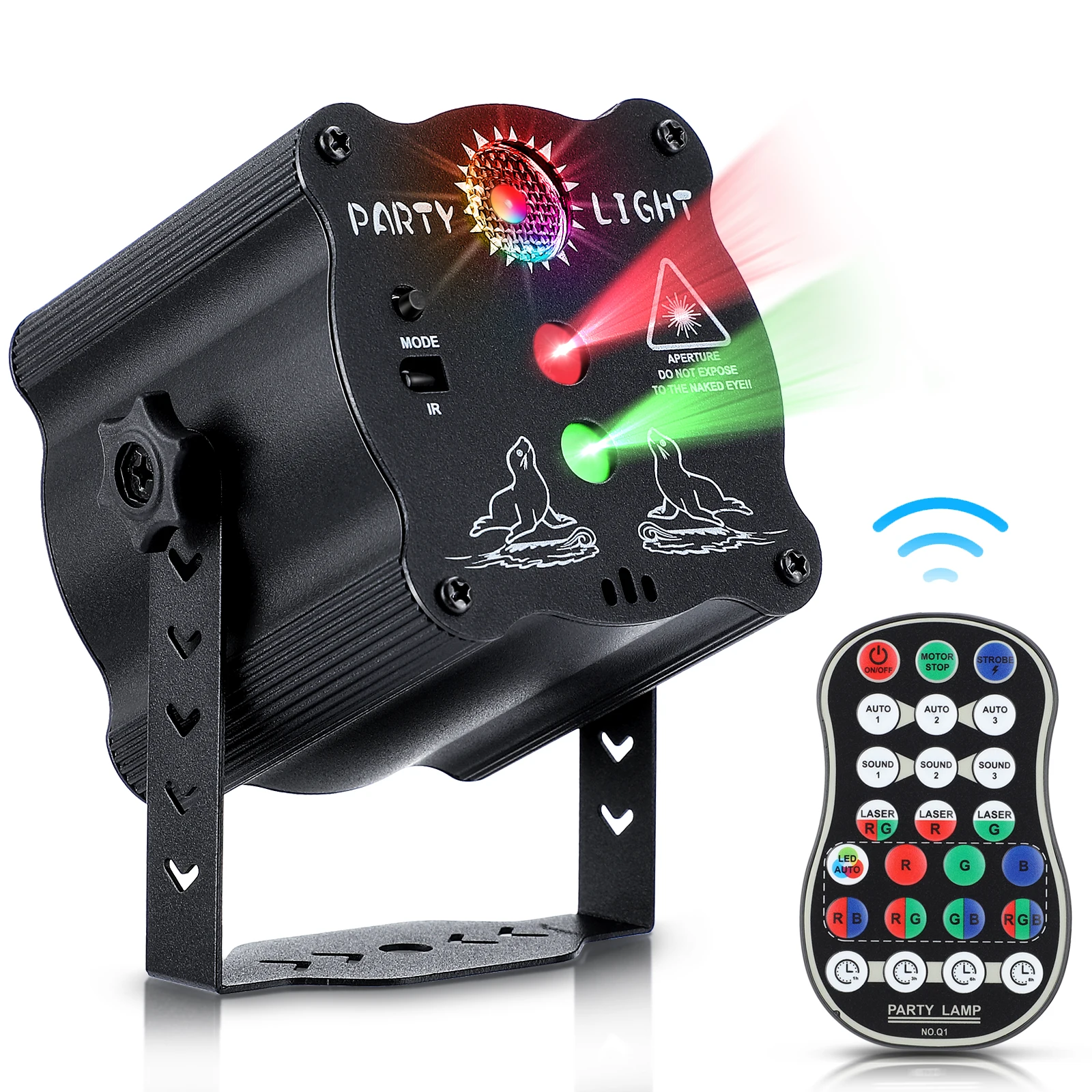 RGB LED 2 в 1 DJ диско-свет звуковые активированные сценические огни праздничные с дистанционным управлением