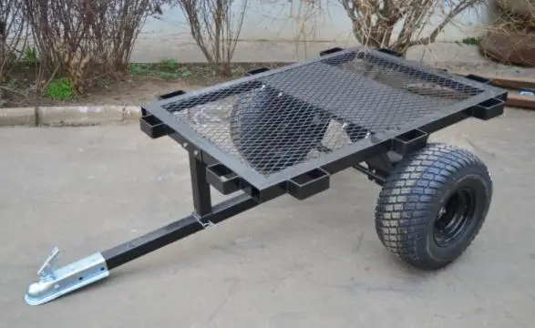 1000lbs Steel Flatbed ATV Dump Cart Utility Car Truck Tow-Behind Farm Transportation Flatbed ATV Trailer With Easy Loading