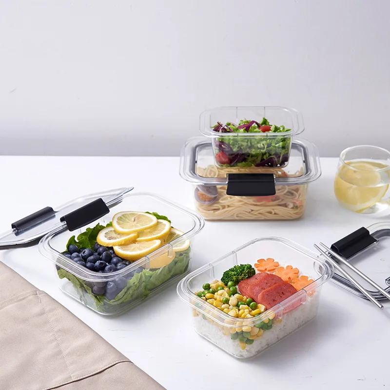 Airtight Pantry Organization Clear Plastic BPA Free Fridge Food Storage Container with Lid