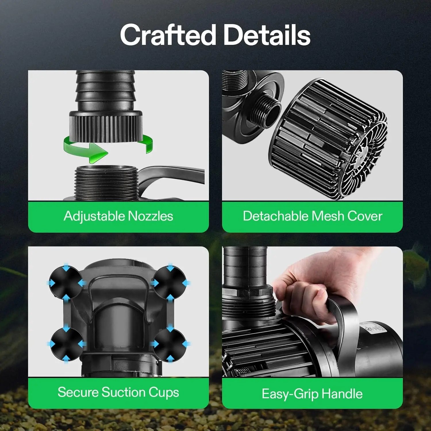 Ultra Quiet 310W Pond Pump 5300 GPH Submersible Water Pump for Pond Waterfall Fish Tank Statuary or Hydroponics