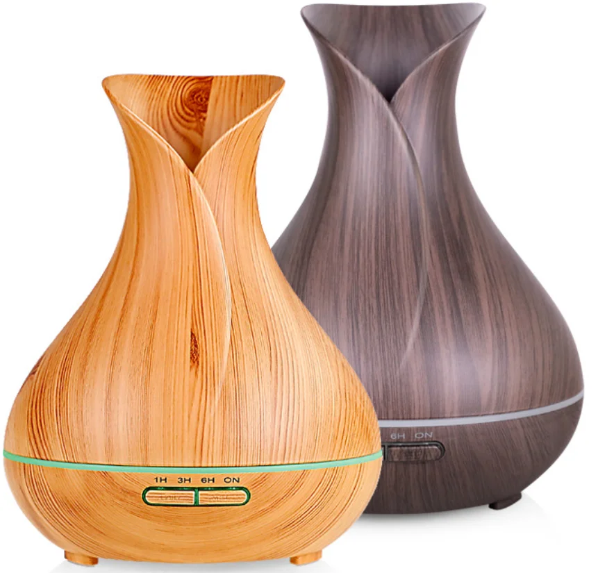 Wholesale Oil Diffuser Design Handmade Ceramic Real Wood Base Ceramic Aromatherapy Oak Wood Rubber wood 2021 Air Humidifier
