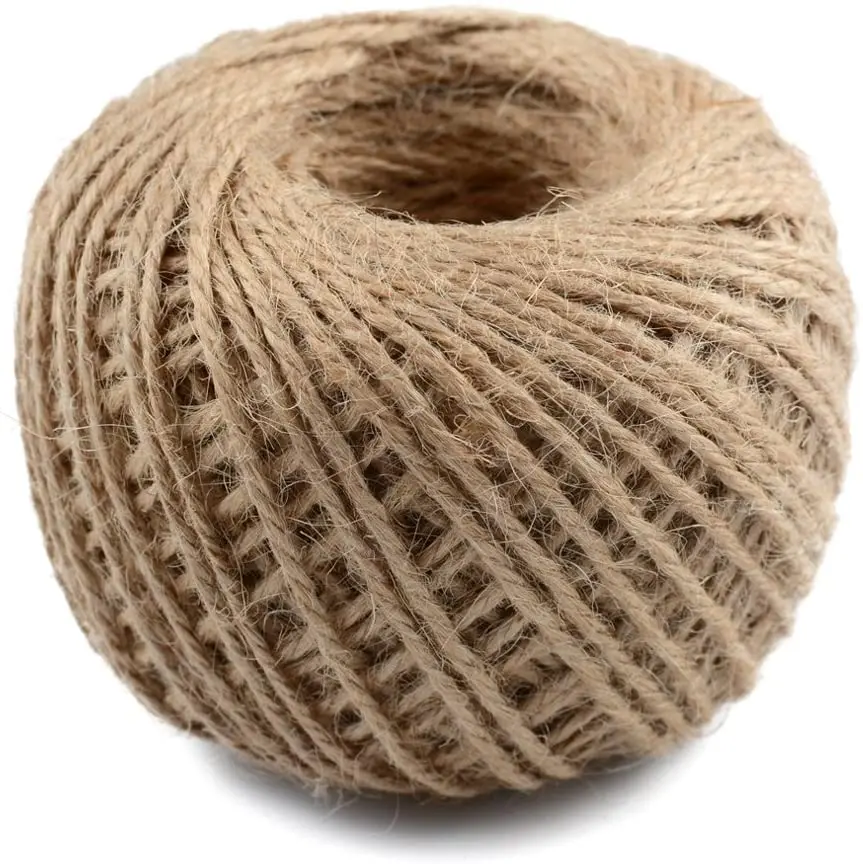 
328 Feet Natural Jute Twine 3 Ply Gift Wrapping String DIY Rope Garden Twine Cord for Arts Crafts and Gardening Applications 