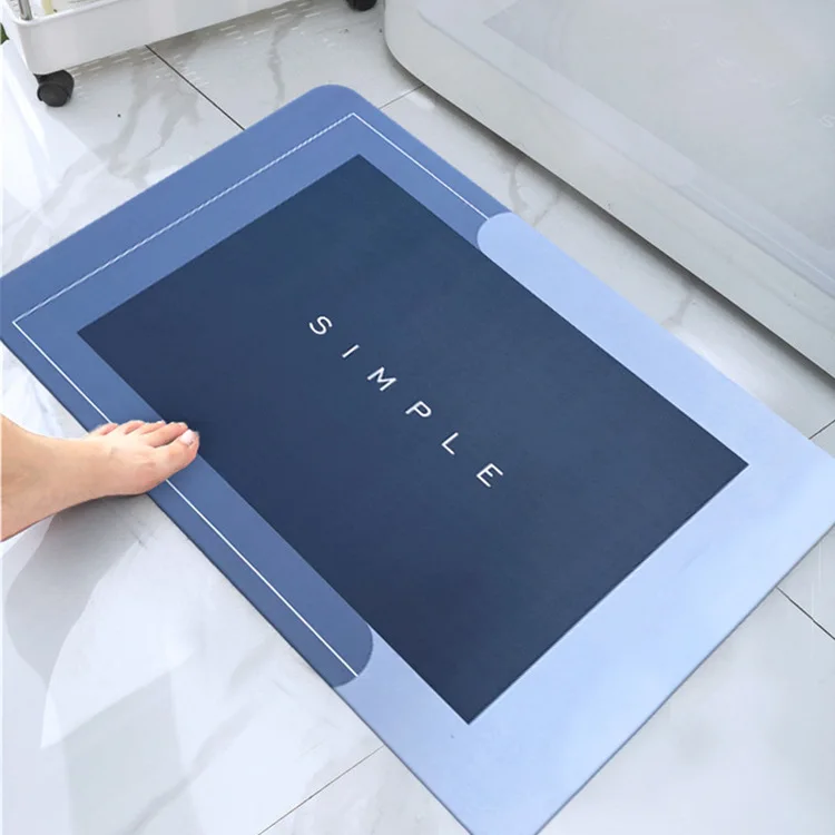 Anti Slip Soft Thin Large Long Unique Diatom Mud Bath Mat Set Memory Foam Shower Floor Mats