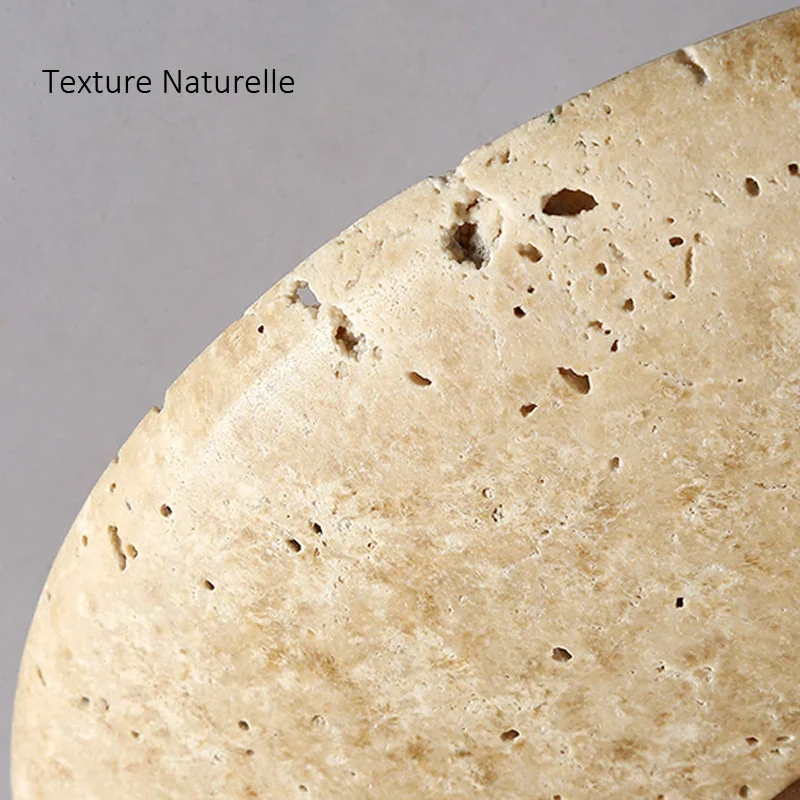 Wabi Sabi Yellow Travertine Ceiling Light Disc Shape Home Decor Porch Corridor Balcony Lamp Hotel Homestay Stone Illumination