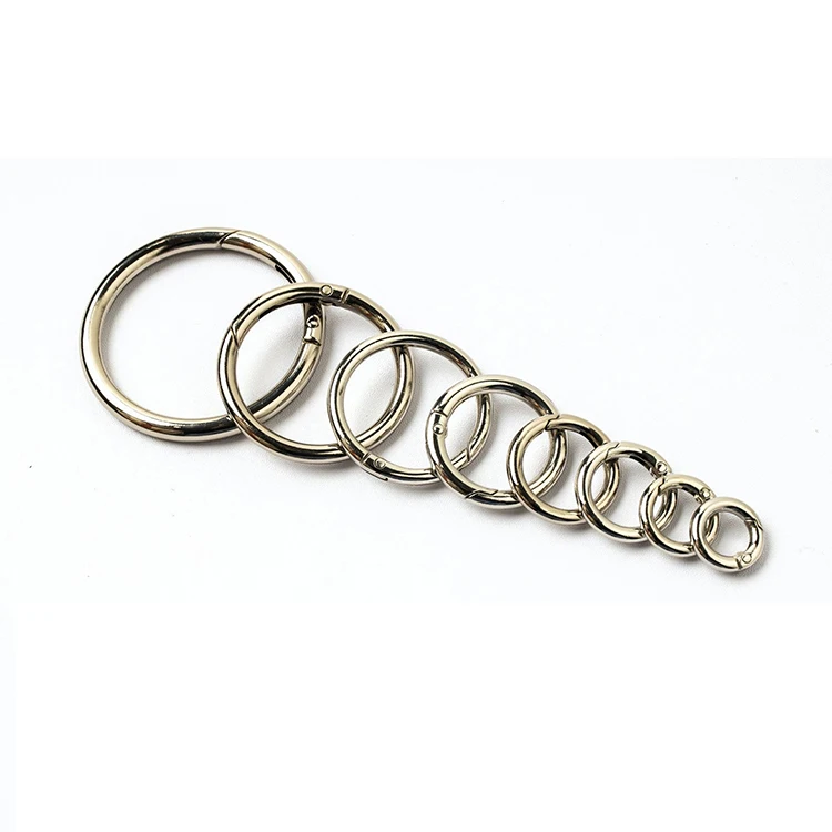 New Trend 9-50mm Zinc Alloy  Spring O Rings Keyring Spring Buckle Handbag Luggage Bag Accessories Openable Ring