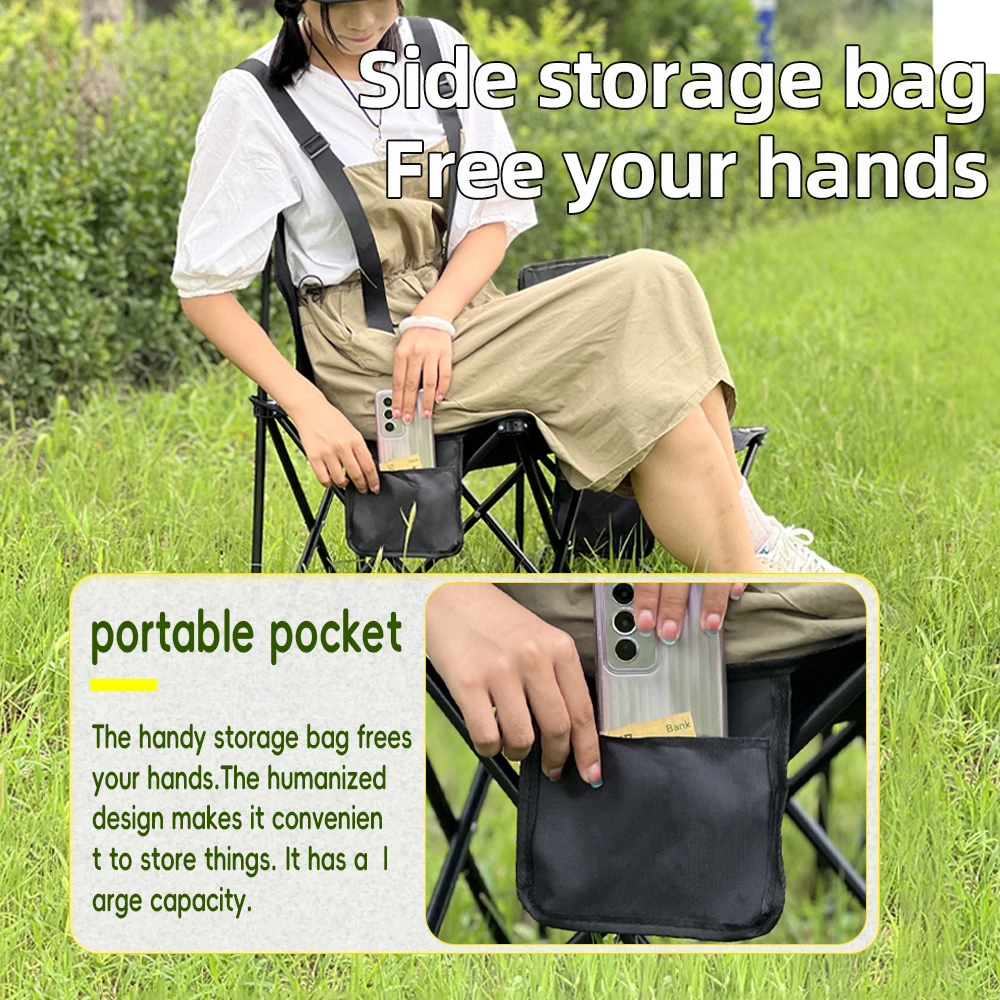 High quality outdoor camping folding chairs Comfortable and relaxing high load bearing picnic chairs