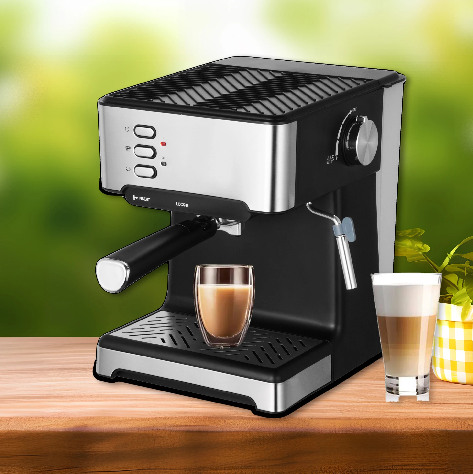 20Bar High Pressure Pump Smart Coffee Maker Button Control Household Espresso Machines With Brew System