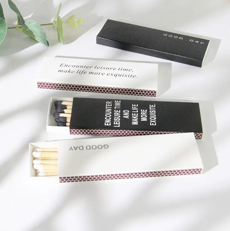 wholesale personalised colorful wooden stick safety long black matches bulk